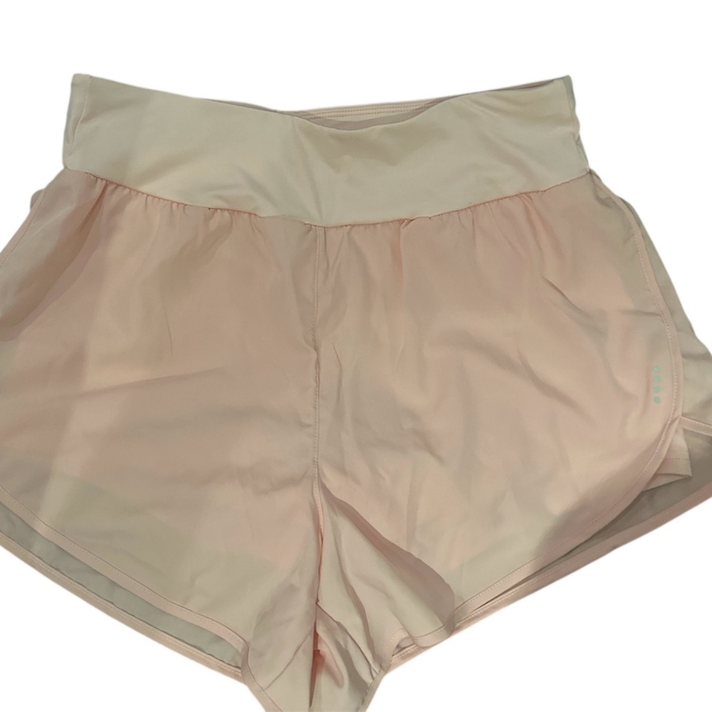 Light Blush Pink High-Waisted Athletic Shorts